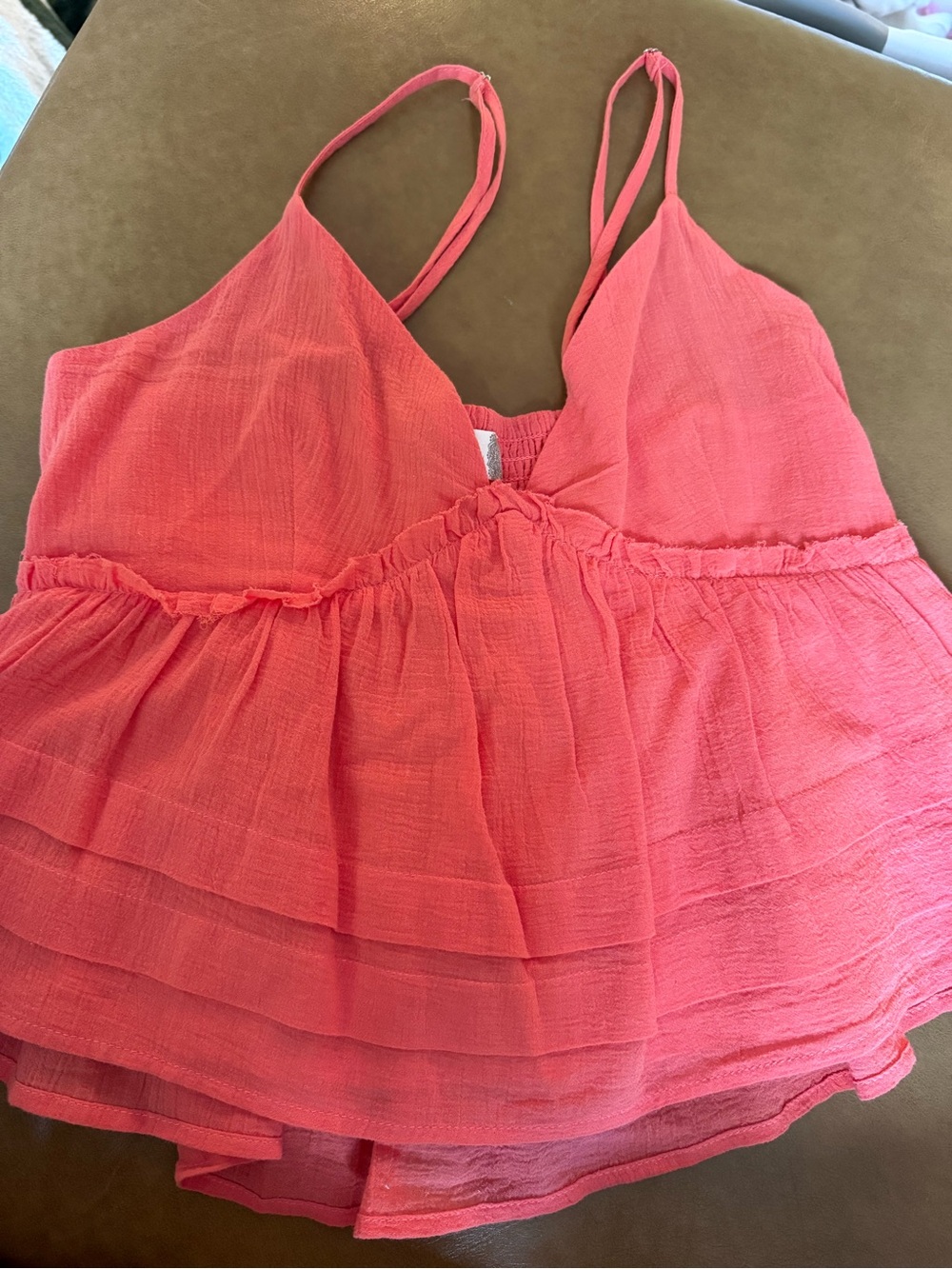 Altar'd State Coral Smocked Top